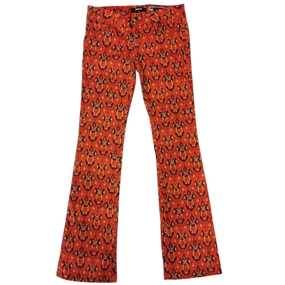 Roberto Cavalli Just Cavalli Renaissance Rock Mood Mid Rise Flare Pants - Sz 26